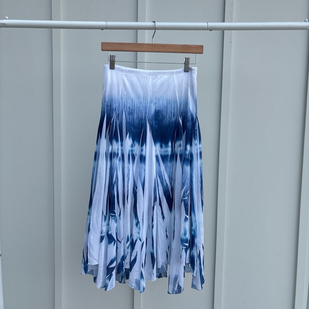 Nouvior - Elegant Blue and White Asymmetrical Skirt